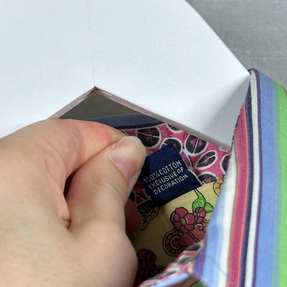 Robert Graham Shirt Mens Colorful Button Up Large Embroidered Striped Floral - Picture 14 of 16